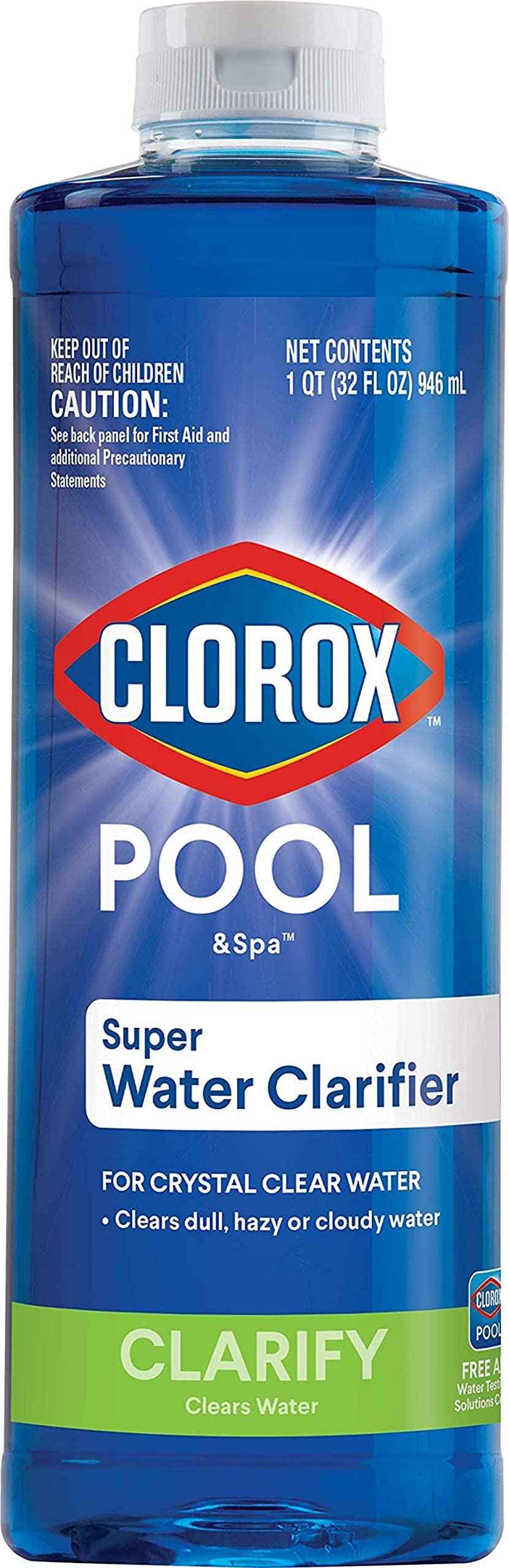 Clorox® Pool&Spa™ Swimming Pool Super Water Clarifier, Creates Crystal Clear Pool Water, 1 Quart