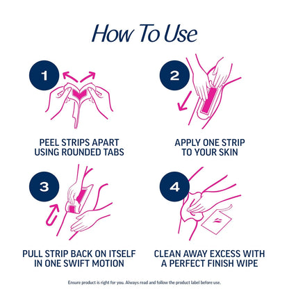 VEET_Ready-To-Use_Waxing_Kit_For_Women,_Wax_Strips_For_Body_Hair_Removal,_Wax_Kit_For_Legs_and_Body,_Personal_Care_Product,_Hair_Remover,_40ct_Waxing_Strips_(20_Double-Sided),_4ct_Body_Wipes