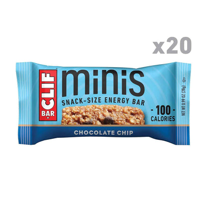 CLIF BAR Minis - Chocolate Chip - Made with Organic Oats - 4g Protein - Non-GMO - Plant Based - Snack-Size Energy Bars - 0.99 oz
