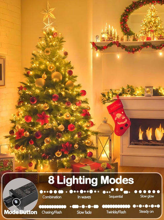 Upgraded_75.8_FT_200_LED_Christmas_String_Lights_Outdoor/Indoor,_Timer_&_Memory_Function_&_8_Modes,_Extendable_Green_Wire_Waterproof_Fairy_String_Lights_for_Xmas_Tree_Holiday_Party_Garden_(Warm_White)