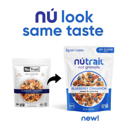NuTrail Nut Granola Cereal, Variety Pack, No Sugar Added, Keto, Low Carb, Gluten Free, Grain Free, Healthy Breakfast 8 oz.