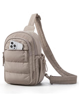 BAGSMART Small Sling Bag for Women, Puffer Crossbody Bag Purses Hobo Handbag Fanny Packs for Travel Hiking