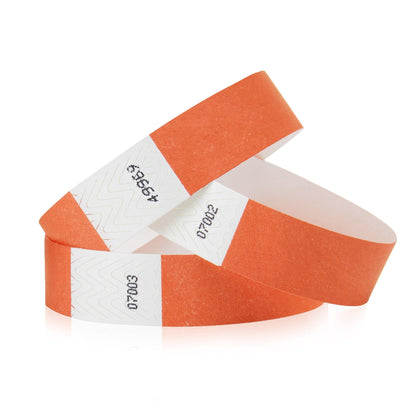 500 WristCo Coral Red Tyvek Wristbands for Events - Comfortable Tear Resistant Paper Bracelets ID Wrist Bands for Concerts Festivals Admission Party Identification