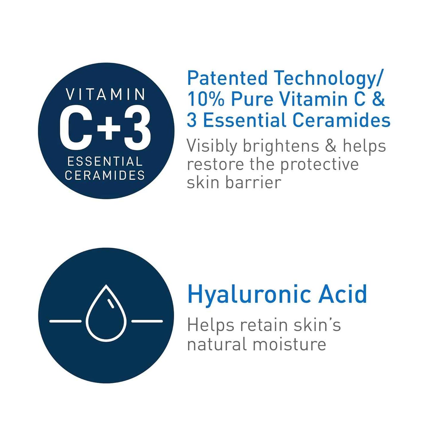 CeraVe Vitamin C Serum for Face with 10% Pure Vitamin C, Hyaluronic Acid & 3 Essential Ceramides, Skin Brightening Antioxidant Serum, Hydrates & Improves Skin Tone & Texture, Fragrance-Free, 1oz