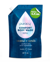 Puracy Body Wash Refill, Natural Body Wash, 98.6% Pure Plant Ingredients, Moisturizing Shower Gel for Women Men Kids, Body Soap for Dry Sensitive Skin Gently Scented