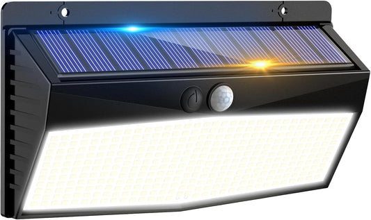 368_LED_Solar_Lights_Outdoor_Motion_Sensor,_Solar_Fence_With_3_Lighting_Modes,_Powered_Security_Waterproof_for_Outside_Yard_Wall_Garden_Backyard_Garage