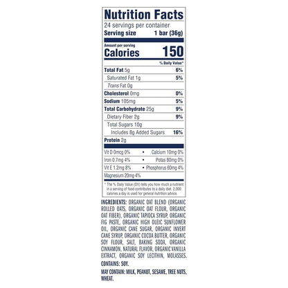Zbar - Iced Oatmeal Cookie - Soft-Baked Energy Snack Bars - Non-GMO - 12g Whole Grains - USDA Organic Granola Bars (24 Pack)