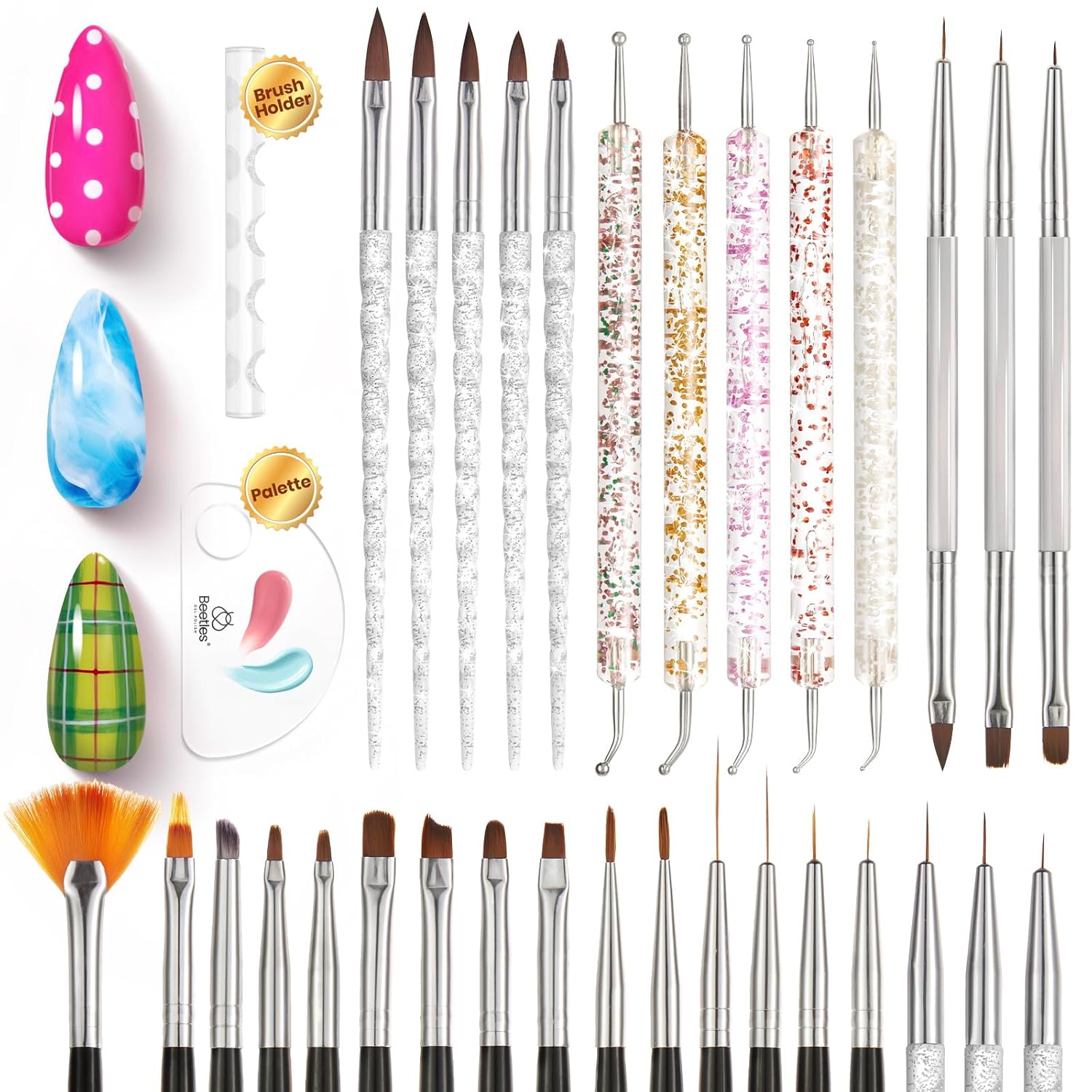 Beetles_31pcs_Nail_Art_Brushes,_Dotting_Tools,_Nail_Art_Pens,_Dust_Brush,_Striping_Liner_Fingernail_Drawing_Pens_with_Palette_Holder_All_in_One_for_Starter_Manicure_Design_Set