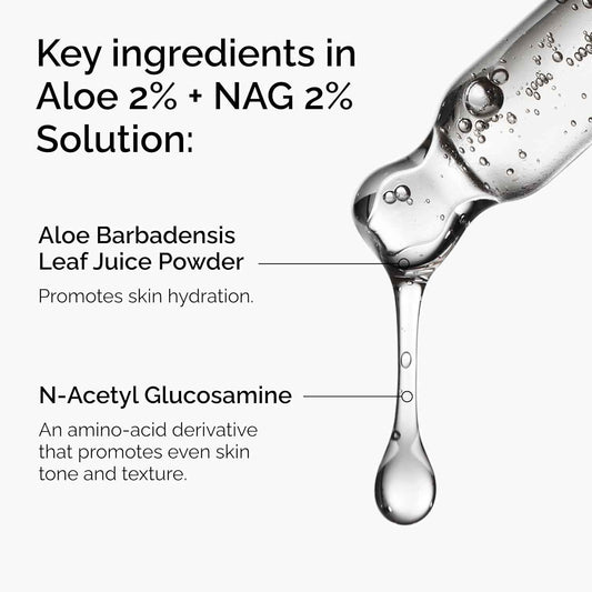 The Ordinary Aloe 2% + NAG 2% Solution, Soothes Skin and Targets Post-Acne Marks, 1 Fl Oz
