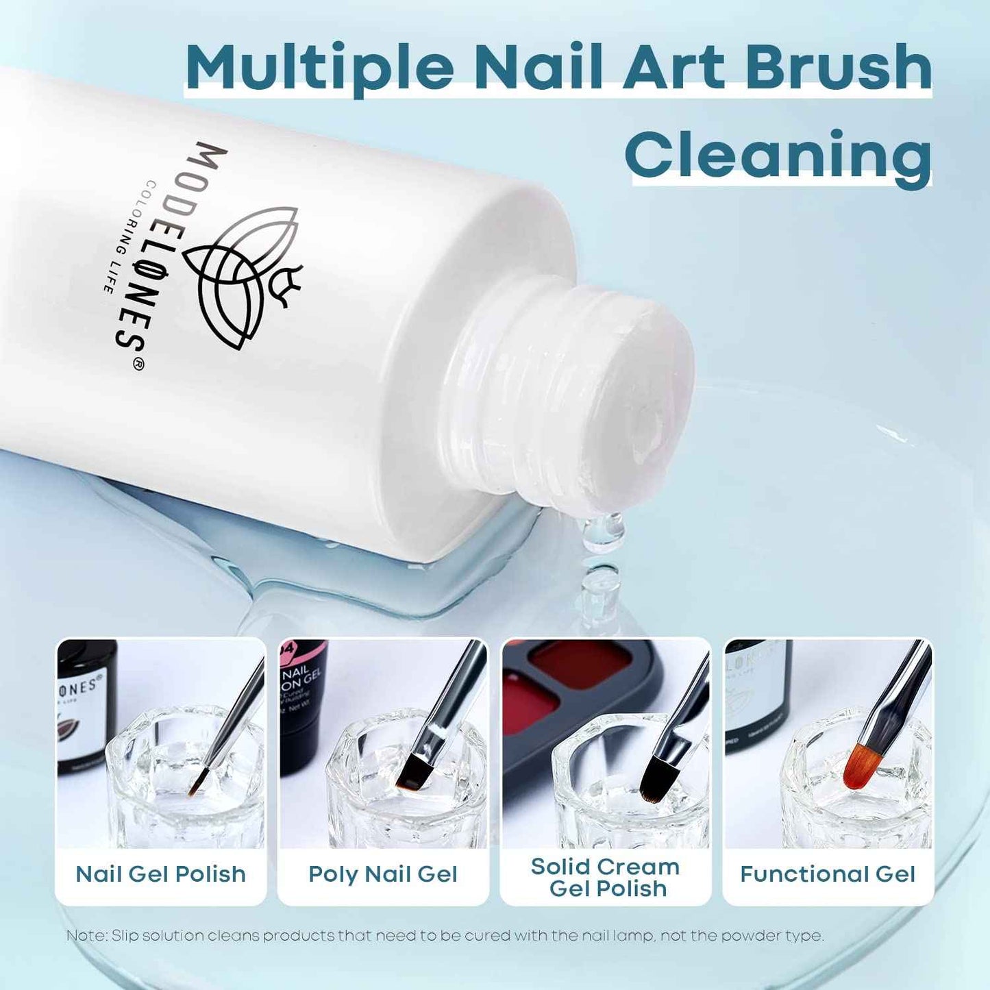 Modelones Poly Extension  with Dual-Ended Nail Brush Anti-Stick Liquid Brushes Cleaning Easy Spread for Beginner