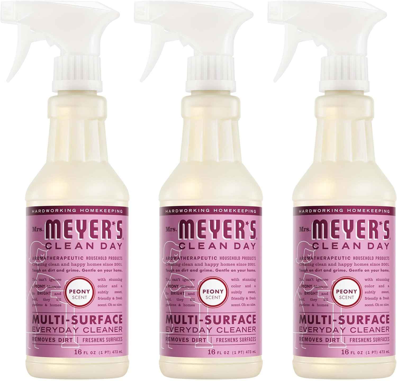 MRS. MEYER'S CLEAN DAY Multi-Surface Everyday Cleaner, Peony Scent, 16 Fl Oz Bottle