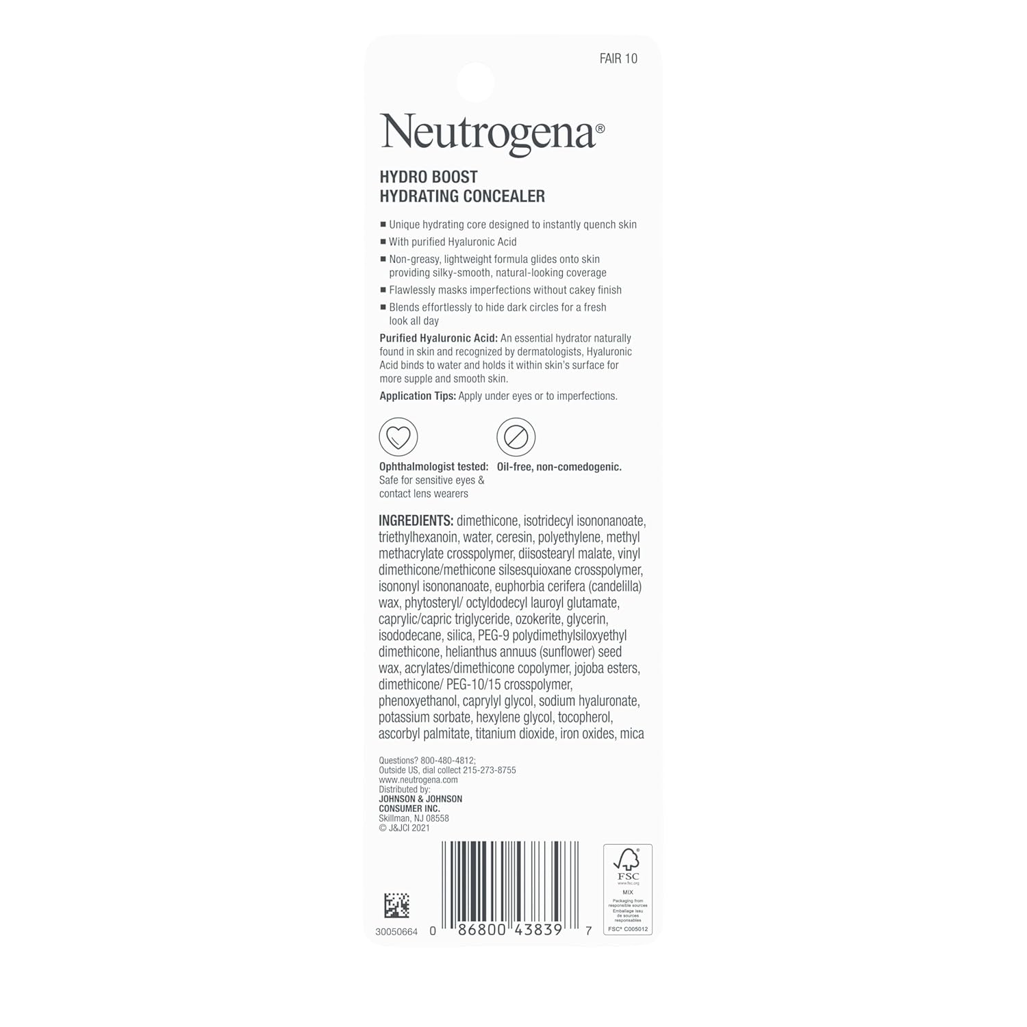 Neutrogena_Hydro_Boost_Hydrating_Concealer_Stick,_Oil-Free,_Lightweight_Cover-Up_Makeup_with_Hyaluronic_Acid_Refreshes_Dry_Skin_&_Provides_Buildable_Coverage,_10_Fair,_0.12_Oz