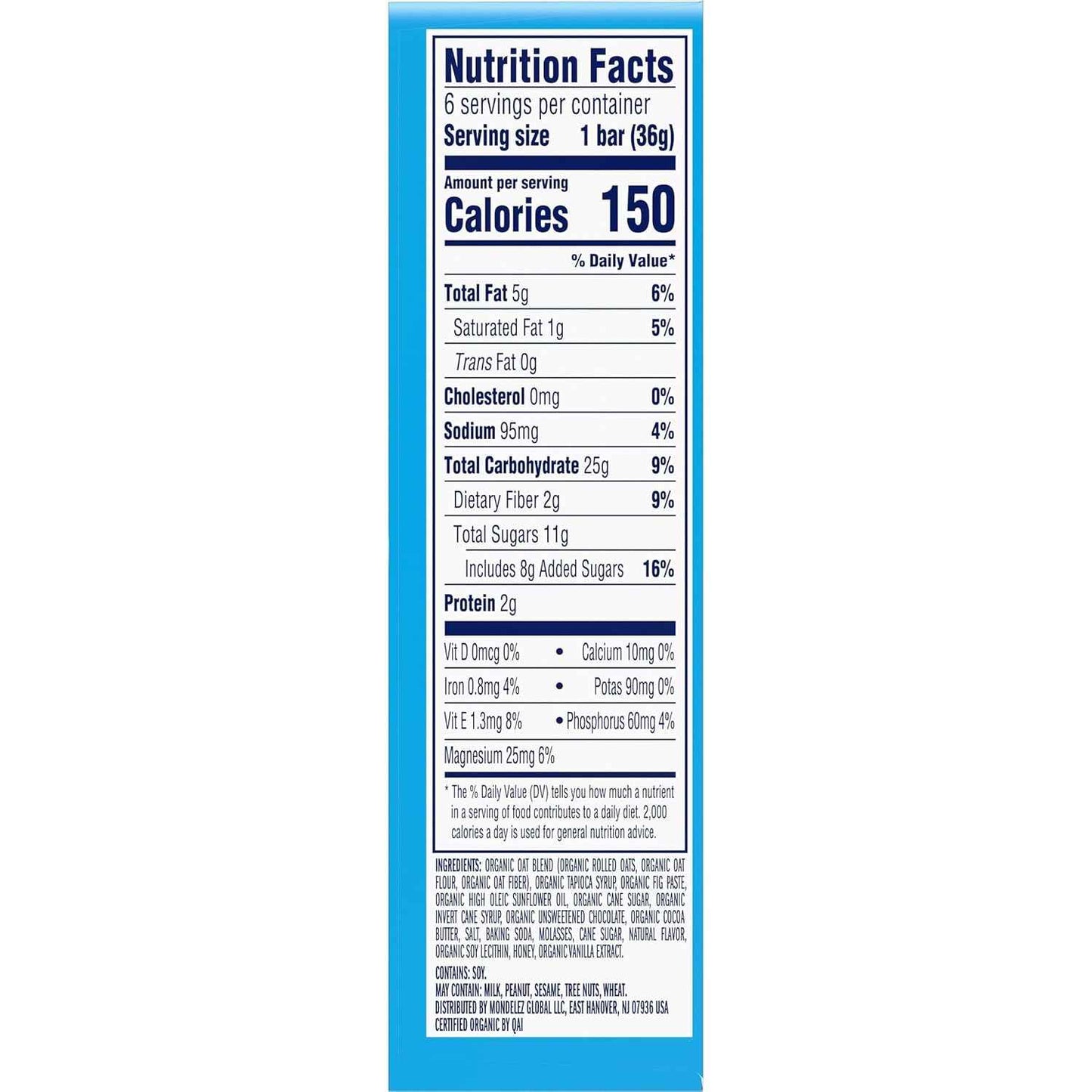 Zbar - Chocolate Chip - Soft-Baked Energy Snack Bars - Non-GMO - 12g Whole Grains - USDA Organic Granola Bars (6 Pack)