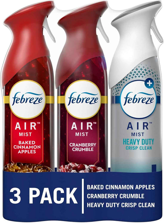 Febreze Air Mist Air Freshener Spray, Odor-Fighting Room Spray for Home, Bathroom, & Kitchen, Holiday Scents