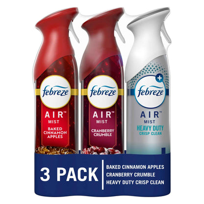 Febreze Air Mist Air Freshener Spray, Odor-Fighting Room Spray for Home, Bathroom, & Kitchen, Holiday Scents