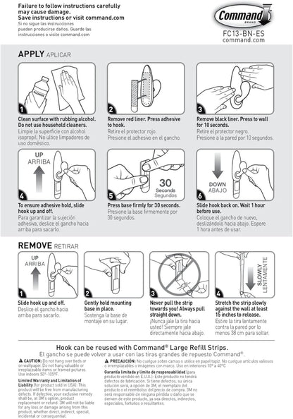 Command_5_lb_Large_Brushed_Nickel_Metal_Hooks,_2_Coat_Hooks_and_4_Strips,_Damage-Free_Hanging_with_Adhesive,_Great_for_Christmas_Decorations
