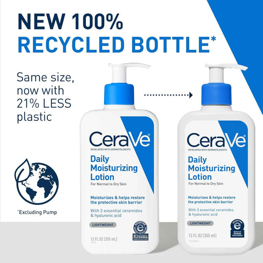 CeraVe Daily Moisturizing Lotion for Dry Skin, Body Lotion & Face Moisturizer with Hyaluronic Acid and Ceramides, Daily Moisturizer, Fragrance Free, Oil-Free