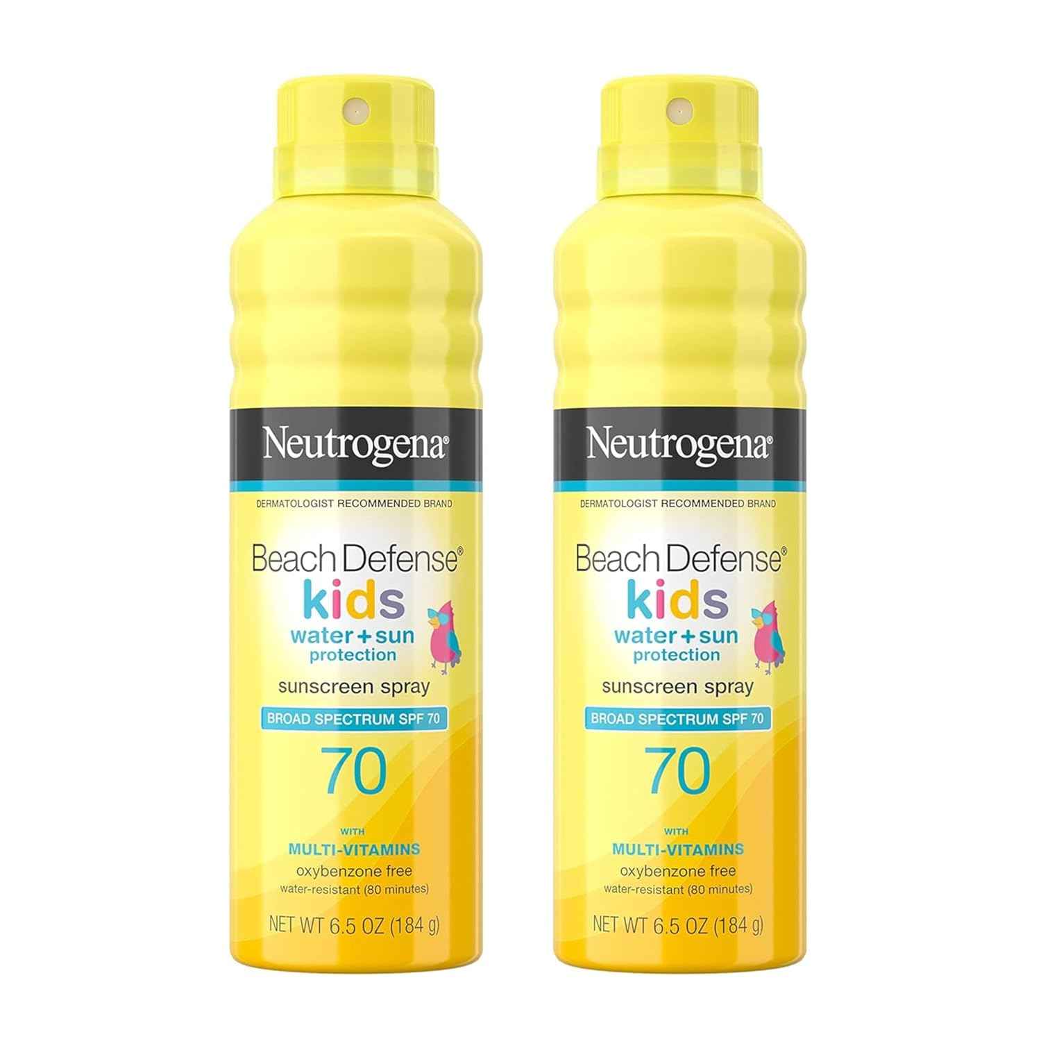 Neutrogena Beach Defense Kids Sunscreen Spray SPF 70, Water-Resistant Spray Sunscreen, Broad Spectrum Protection, Oxybenzone-Free & Fast-Drying, Beach Vacation Essential