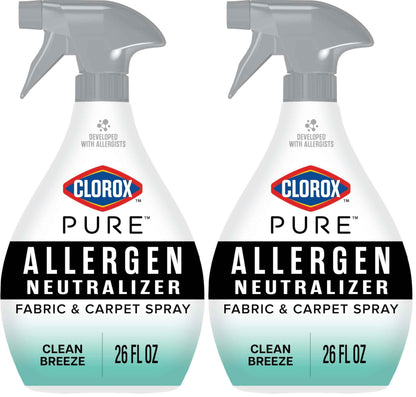 Clorox PURE Allergen Neutralizer Fabric and Carpet Spray, Clean Breeze, 26 Fluid Ounces
