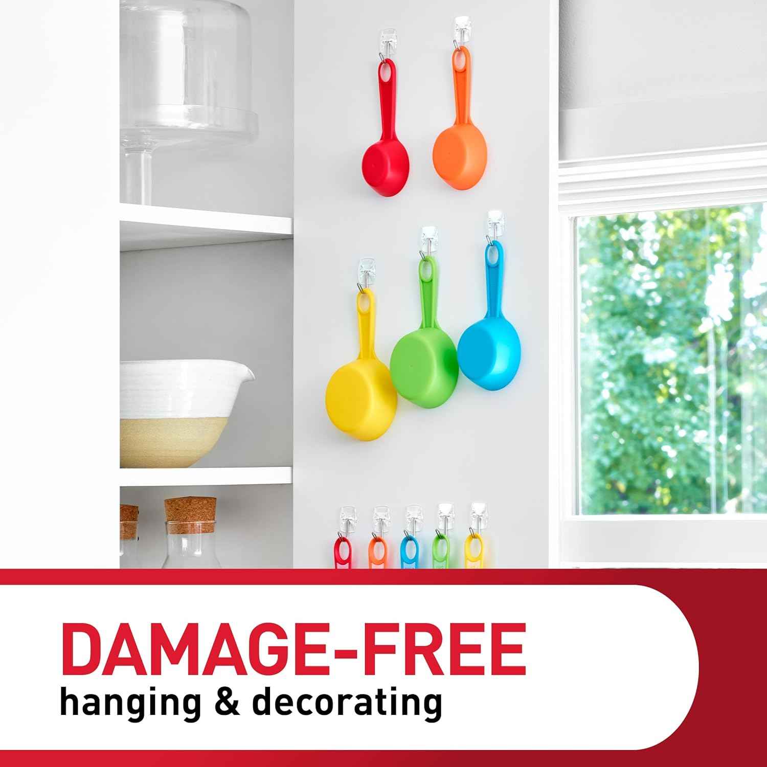 Command Small Clear Wire Toggle Hooks, Damage-Free Hanging with Adhesive, Great for Hanging, Organization and Storage, Holds up to 0.5 lb