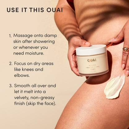 OUAI_Body_Cream,_St._Barts_-_Hydrating_Whipped_Body_Cream_with_Cupuaçu_Butter,_Coconut_Oil_and_Squalane_-_Softens_Skin_and_Delivers_Healthy-Looking_Glow_-_Sulfate-Free_Skin_Care_(7.5_Oz)