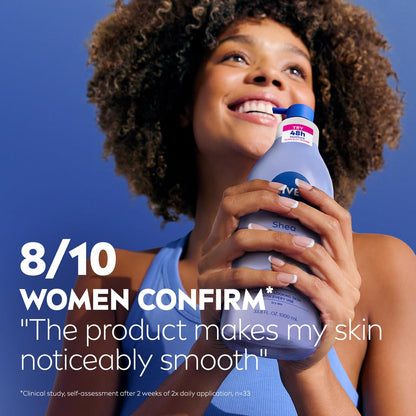 NIVEA_Shea_Nourish_Body_Lotion_for_Dry_Skin_with_Hyaluronic_Acid,_Shea_Butter_and_Deep_Nourishing_Serum,_48-Hour_Body_Moisturizer,_33.8_Fl_Oz_Pump_Bottle