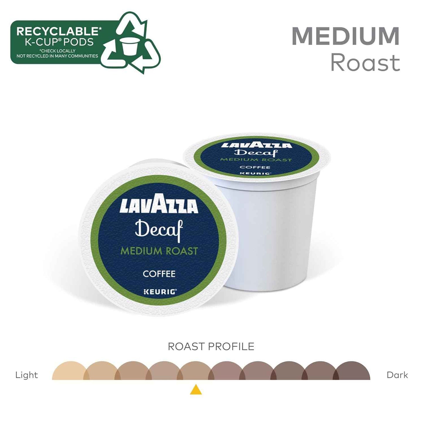 Lavazza Decaf, Single-Serve Keurig K-Cup Pods, Medium Roast Coffee