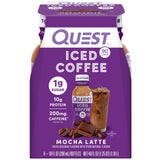 Quest Nutrition Iced Coffee, Mocha Latte, 1g of Sugar, 10g Protein, 90 calories, 200mg caffeine, 4 Count