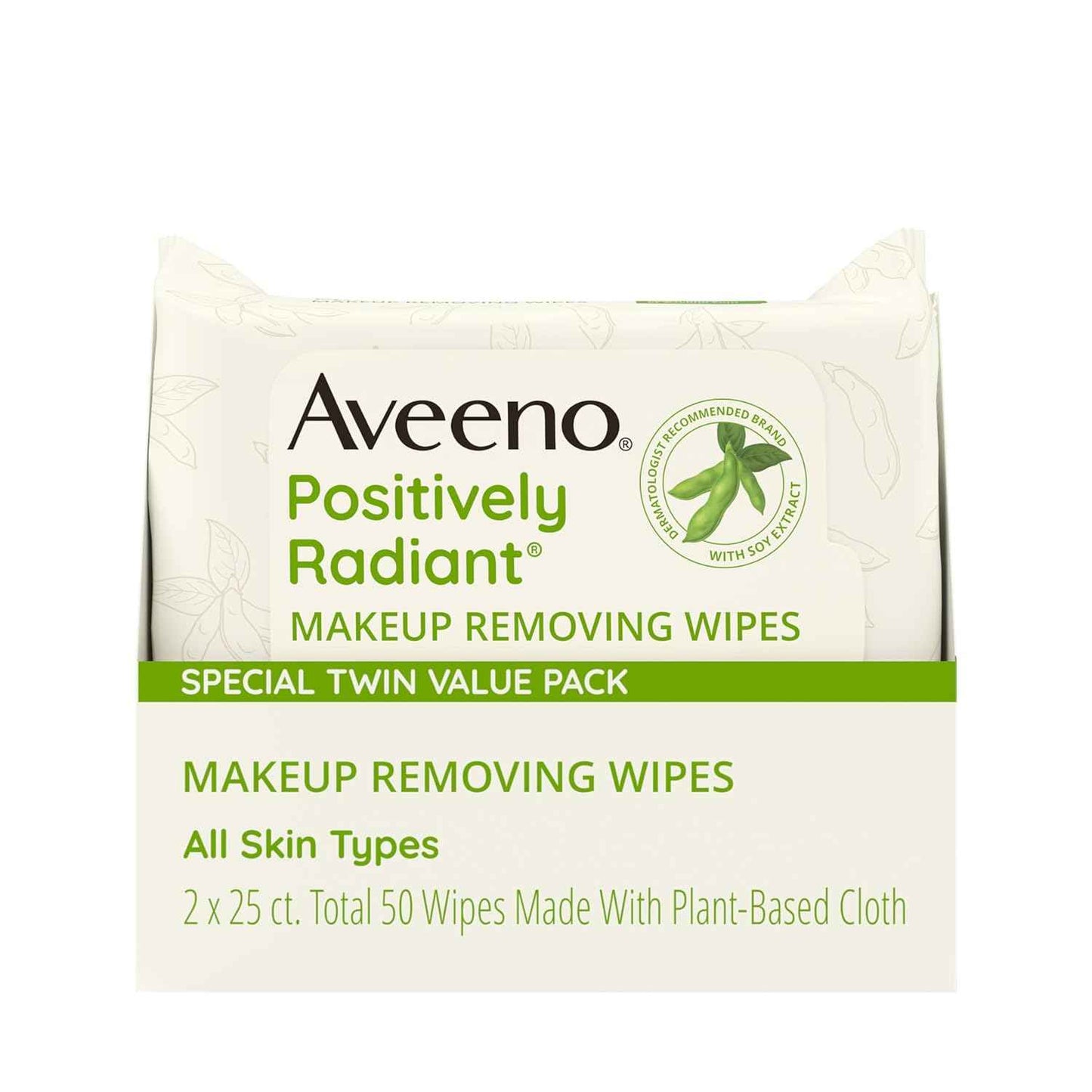 Aveeno Positively Radiant Makeup Remover Wipes, Oil Free, Alcohol Free, Non-Comedogenic Facial Cleansing Wipes, Gentle Face Wipes for Sensitive Skin, Travel Makeup Wipes