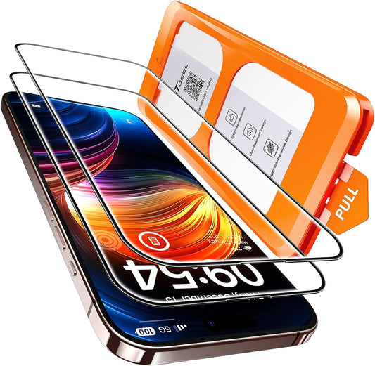 TOCOL_for_iPhone_16_Pro_Max_Screen_Protector,_9H_Hardness_Military_Grade_Shatterproof_HD_Tempered_Glass_Full_Coverage_Easy_Installation_Case_Friendly_2_Pack