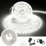 CT CAPETRONIX White LED Strip Light, 16.4 Feet/32.8 ft/40 ft/49.2 ft 24 Volt LED Light Strip White, 6000K-6500K Daylight/Warm White/Multicolor Super Bright LED Tape Light for Bedroom, Kitchen, Closet, Cabinet, Mirror, Indoor