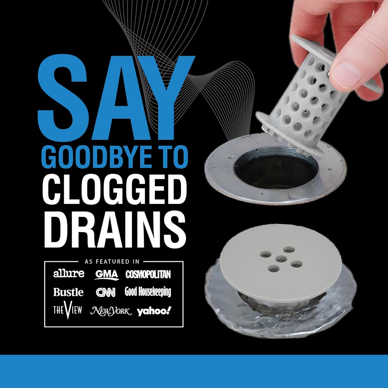 TubShroom_the_Revolutionary_Tub_Drain_Protector_Hair_Catcher/Strainer/Snare,_Gray_(TSGRA454)