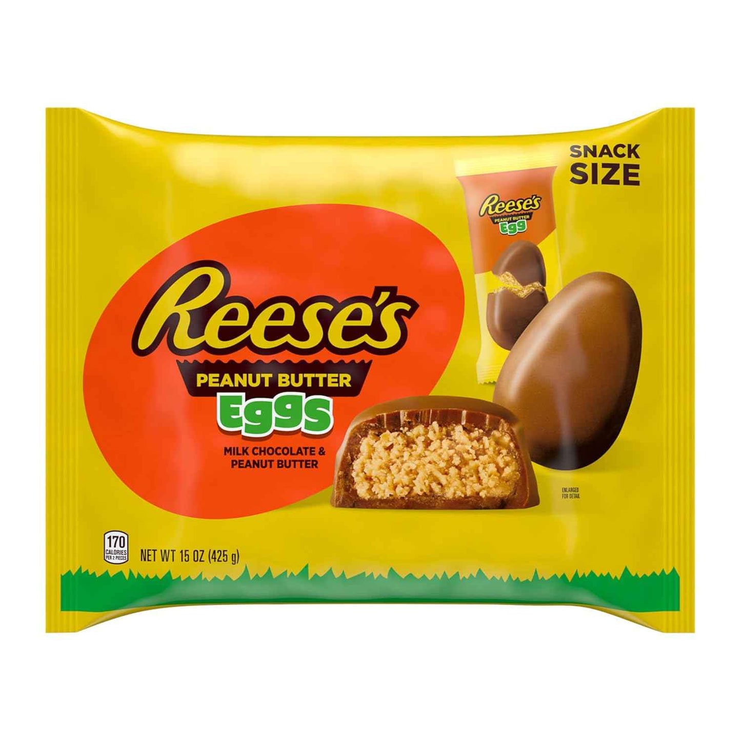 REESE'S Milk Chocolate Snack Size Peanut Butter Eggs, Easter Basket Easter Candy Bag, 15 oz