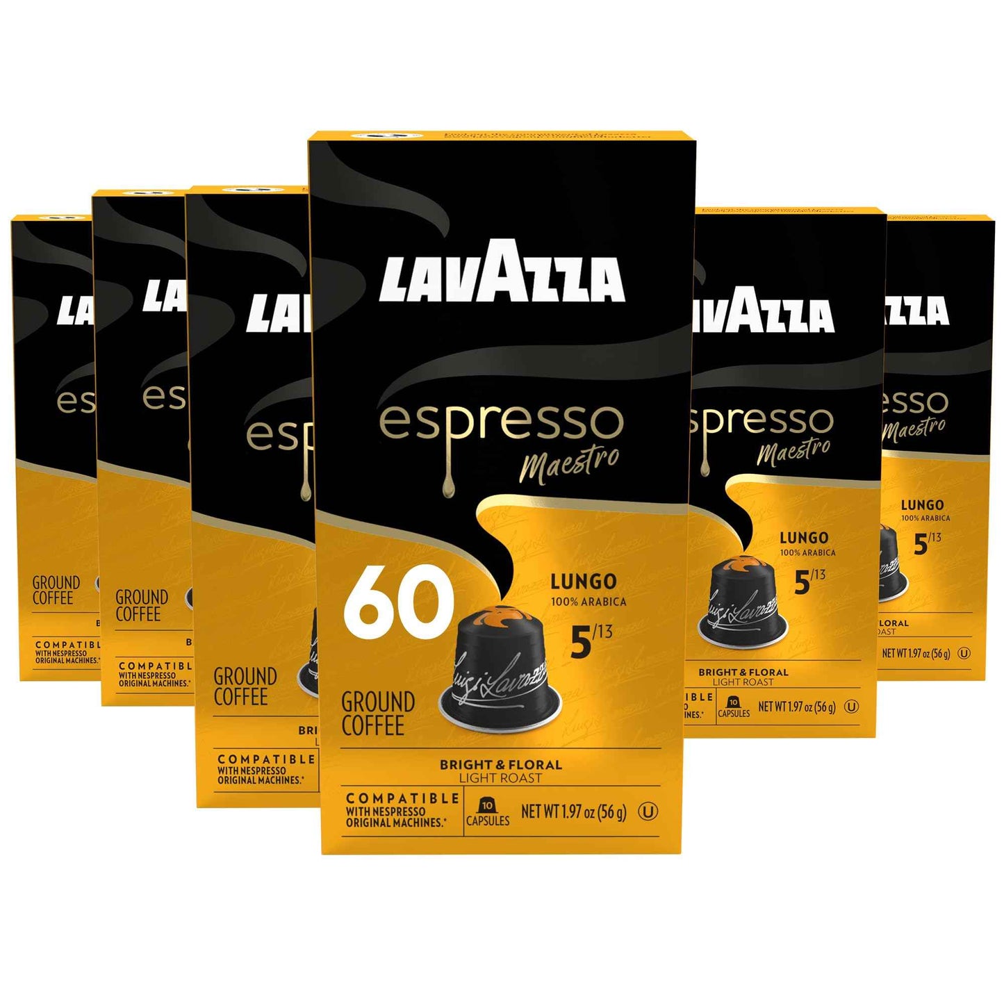 Lavazza Espresso Maestro Aluminum Capsules Compatible with Nespresso* Original Machines, Dark Espresso Roast, Arabica and Robusta Blend