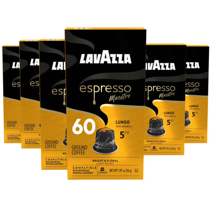 Lavazza Espresso Maestro Aluminum Capsules Compatible with Nespresso* Original Machines, Dark Espresso Roast, Arabica and Robusta Blend