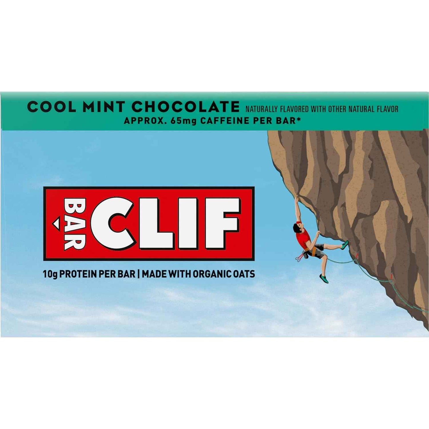 CLIF BAR - Energy Protein Bars - Cool Mint Chocolate with Caffeine - Made with Organic Oats - Energy Bars - Non-GMO