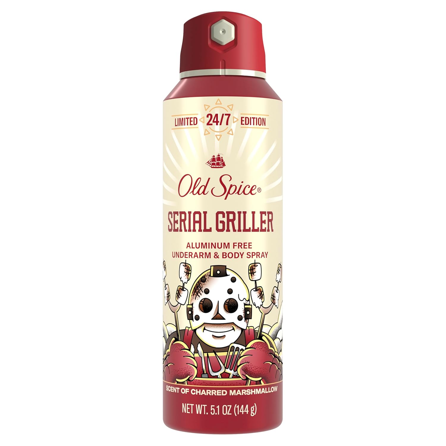 Old_Spice_Aluminum_Free_Body_Spray_for_Men,_Summerdudes,_24/7_Odor_Control,_24/7_Sunny_Freshness_&_Long_Lasting_Scent,_Limited_Edition,_Serial_Griller_with_Charred_Marshmallow_Scent,_5.1_oz