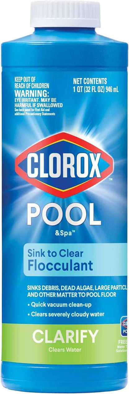 Clorox® Pool&Spa™ Swimming Pool Sink to Clear Flocculant, Sinks Debris, Dead Algae, Large Particles & Other Matters to Pool Floor