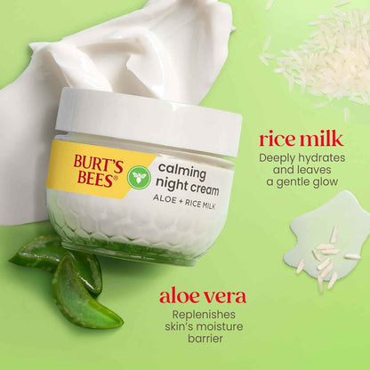 Burt's Bees, For Sensitive Skin Infuses Skin With Moisture While You Sleep, 98.8 Percent Natural Origin Skin Care, 1.8 oz. Tub