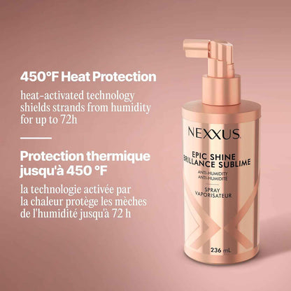 Nexxus Styling Sleek Polish Hair Heat Protectant Anti-Humidity Spray Hair Care Powered by STYLEPROTECT Technology 8 oz