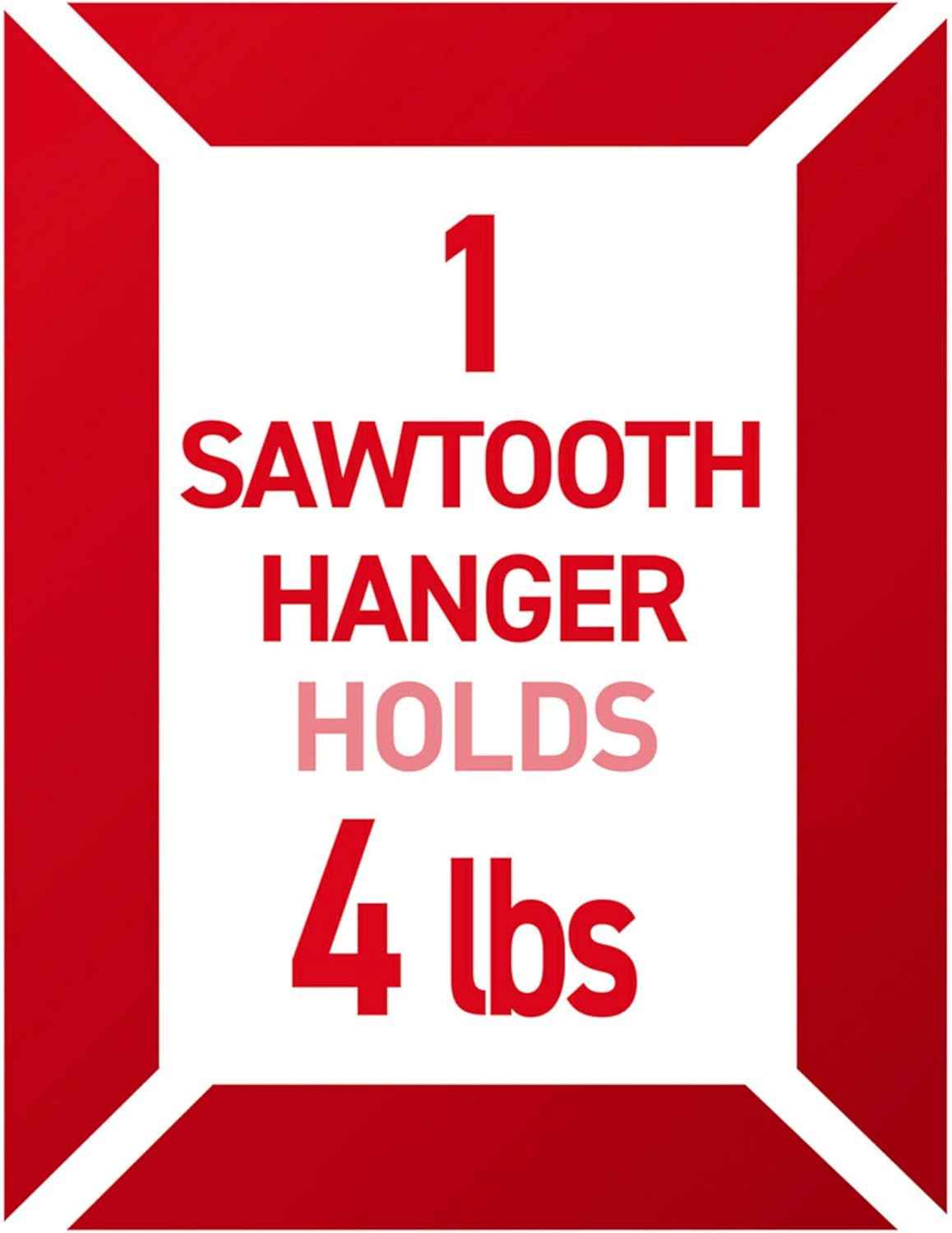 Command Sawtooth Picture Hangers, Damage-Free Hanging Sawtooth Frames, No Tools Wall Hook for Home Decor, Holds up to 4 lb