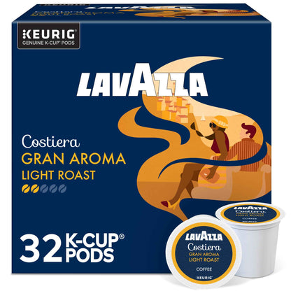 Lavazza Costiera Gran Aroma, Single-Serve Keurig K-Cup Pods, Light Roast Coffee