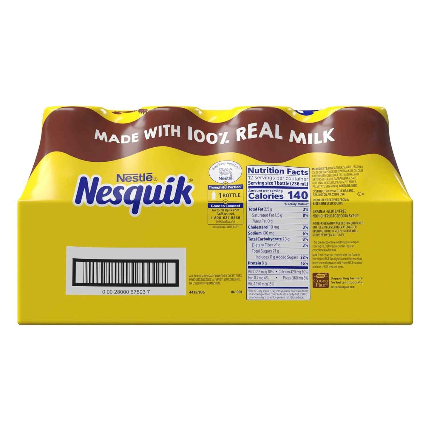 Nesquik Chocolate Lowfat Milk Ready to Drink 12 Pack of 8 fl oz (Packaging May Vary)