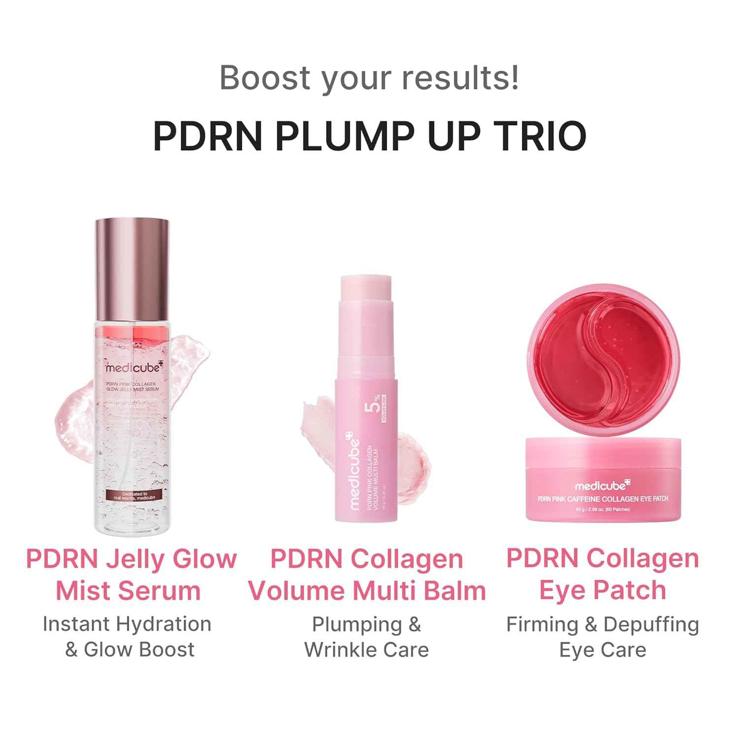 medicube PDRN Pink Collagen Volume Multi Balm Stick | Volufiline, PDRN, NAD, Collagen | Face & Body Balm for Under-Eyes, Neck, Forehead, Smile Lines, Lips | Plumping, Radiance, Line Care | K-Beauty