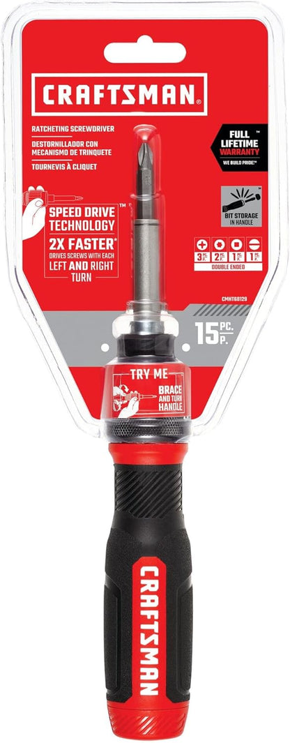 CRAFTSMAN_Ratcheting_Screwdriver,_SpeedDrive,_2”_Double_Ended_Bits_Included,_Handle_Holds_Up_To_6_Bits_(CMHT68129)