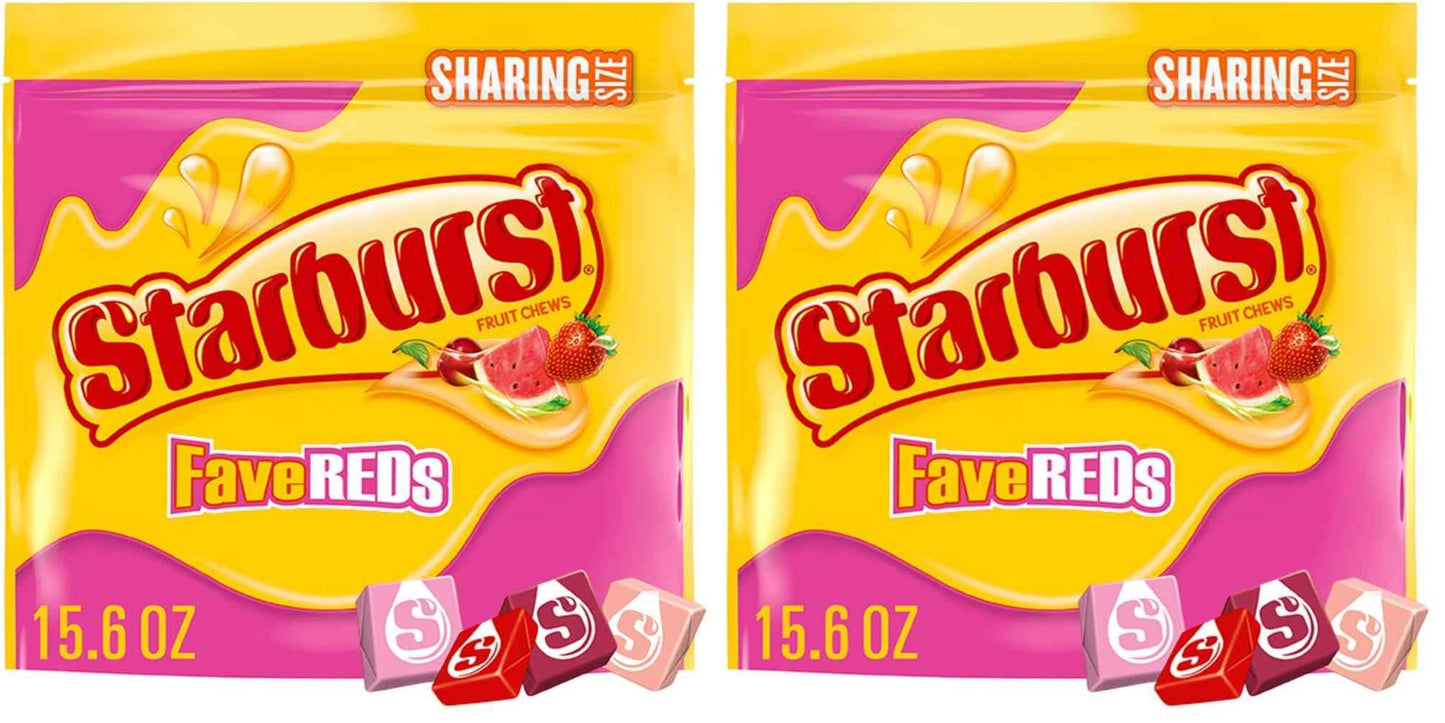 STARBURST FaveREDS Fruit Chews Candy, Chewy Candy, 15.6 oz Sharing Size Bag, Easter Basket Stuffers