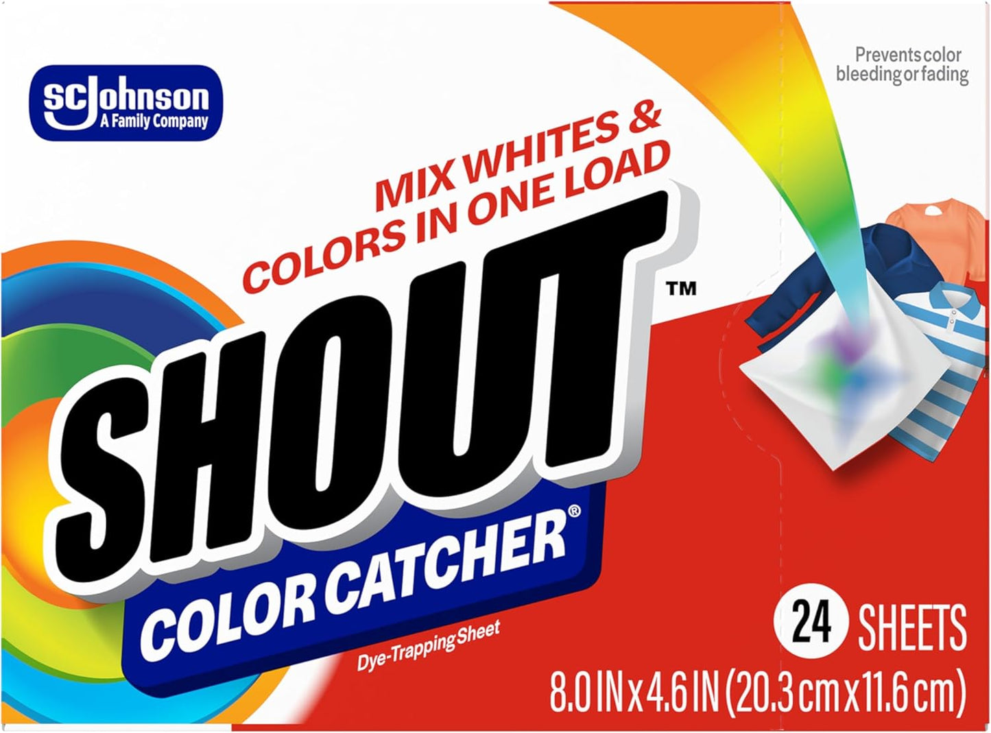 Shout Color Catcher Sheets for Laundry, Allow Mixed Washes, Prevent Color Runs and Maintain Original Clothing, 24 Count