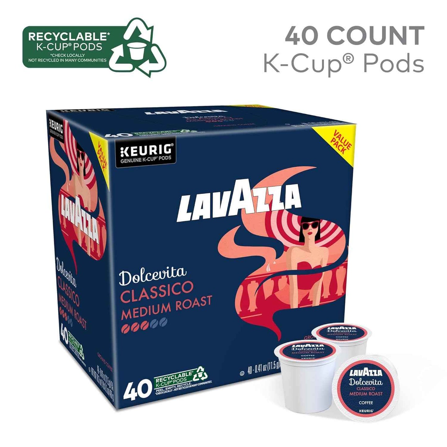 Lavazza Dolcevita, Single-Serve Keurig K-Cup Pods, Medium Roast Coffee