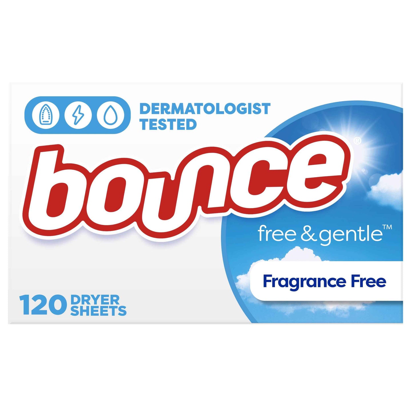 Bounce Free & Gentle Dryer Sheets, Unscented