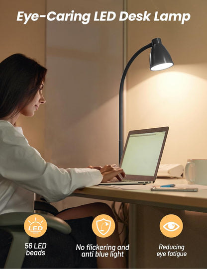 BOHON_LED_Desk_Lamp_with_USB_Charging_Port_3_Color_Modes_Dimmable_Reading_Light_Intelligent_Induction_Auto_Dimming_Task_Lamp_Neck_Flexible_Table_Lamp_for_Bedside_Office,_AC_Adapter_Include